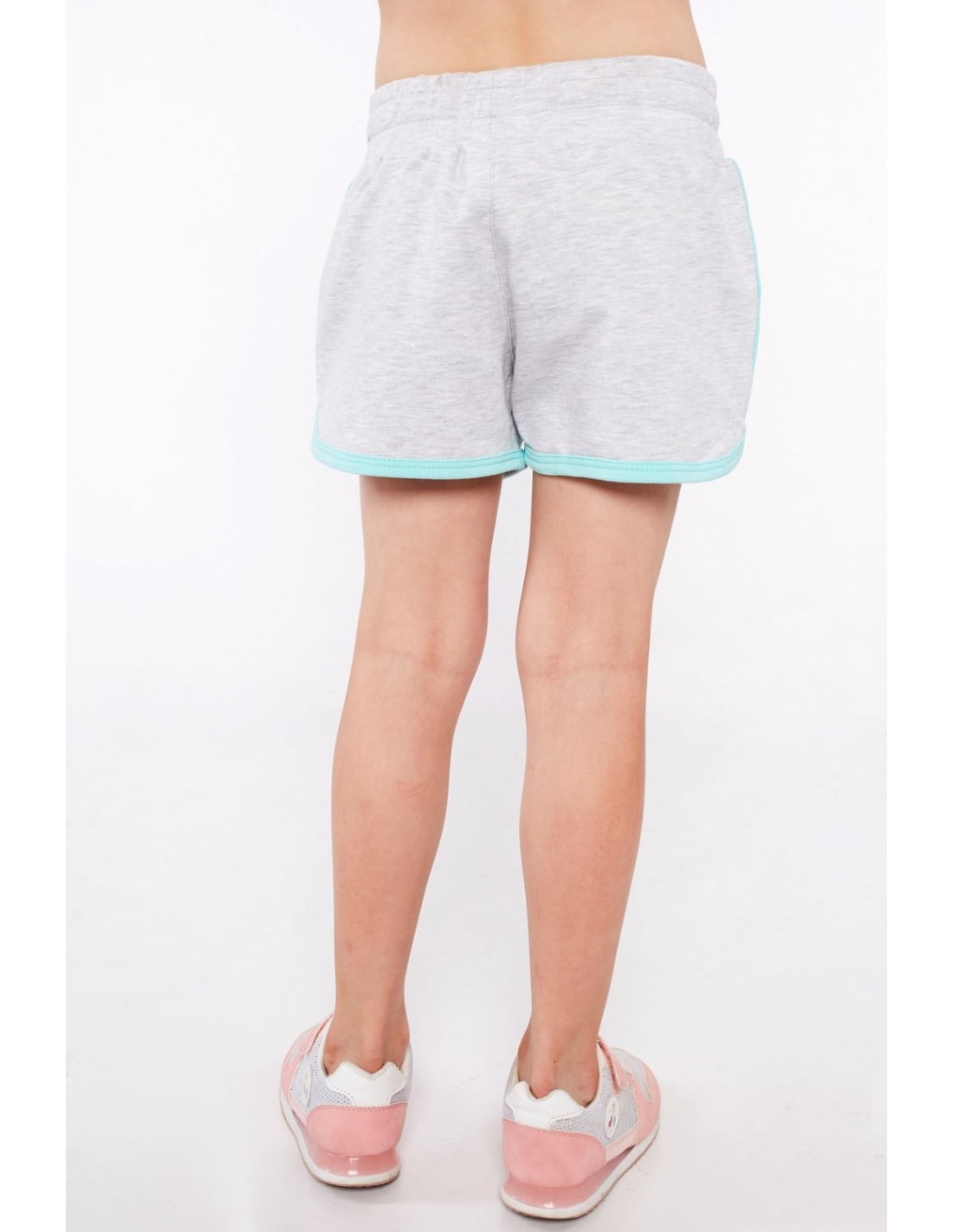 Girls\' shorts with an application, light gray NDZ0756 - Online store - Boutique